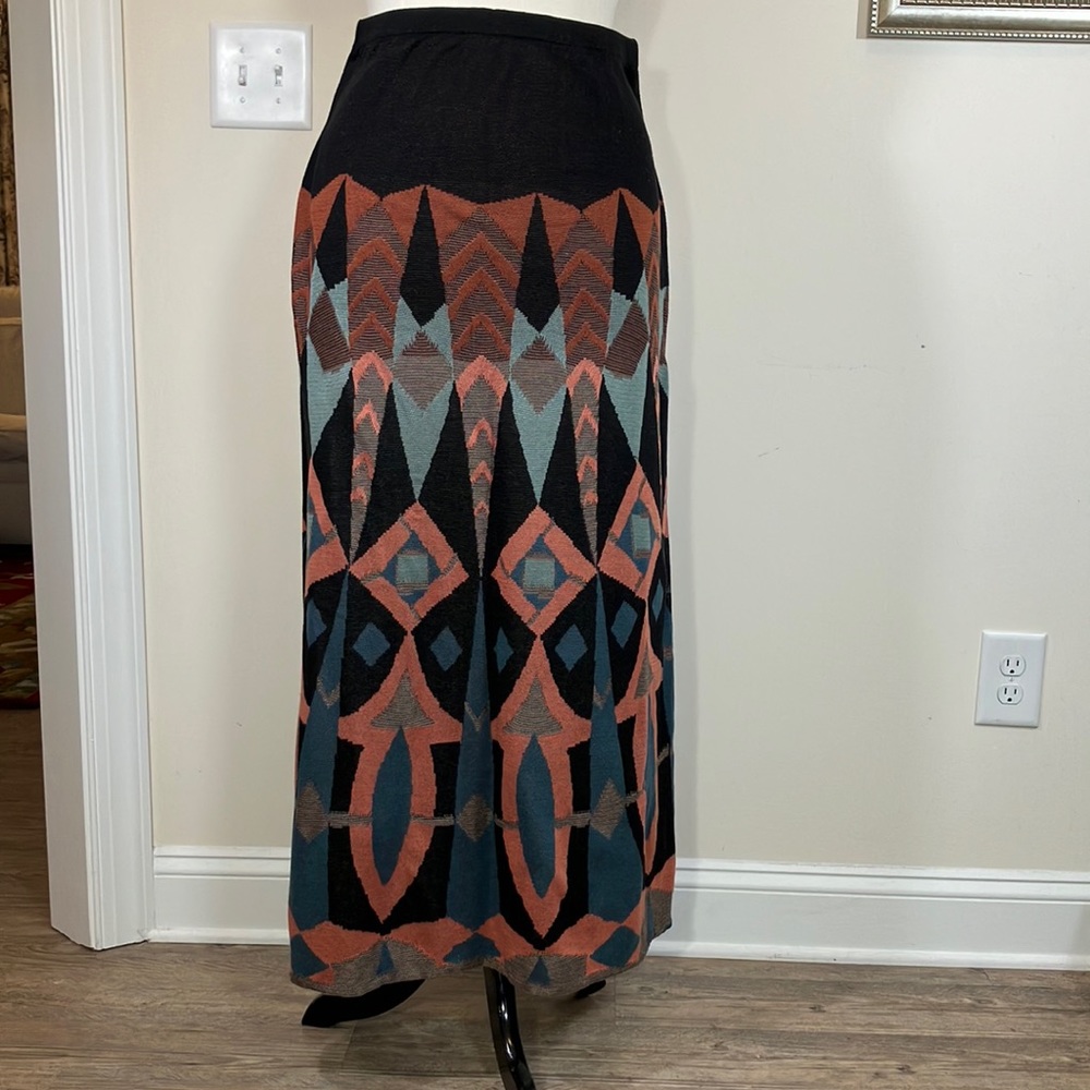 Peruvian Connection pima cotton knit full length skirt sz L